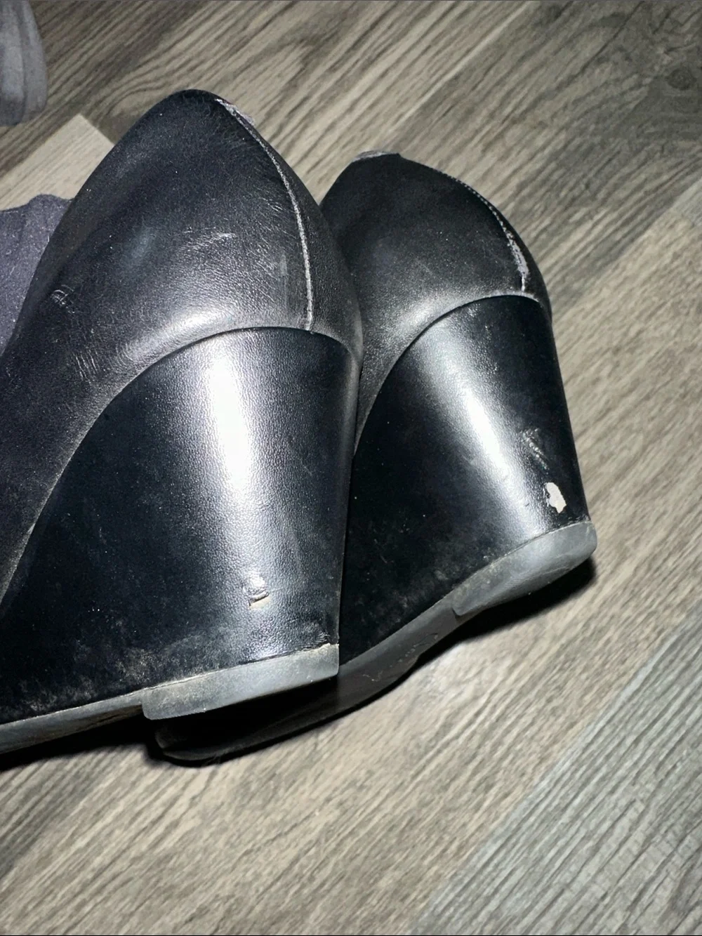 Clarks collection‎ Flores Tulip Wedge Pump Black Leather womens size 8